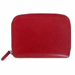 Coach Red Leather Small Zip Around Leather Wallet Card Coin Case ID Vintage